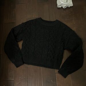 Forever 21 Black cable Knit Sweater